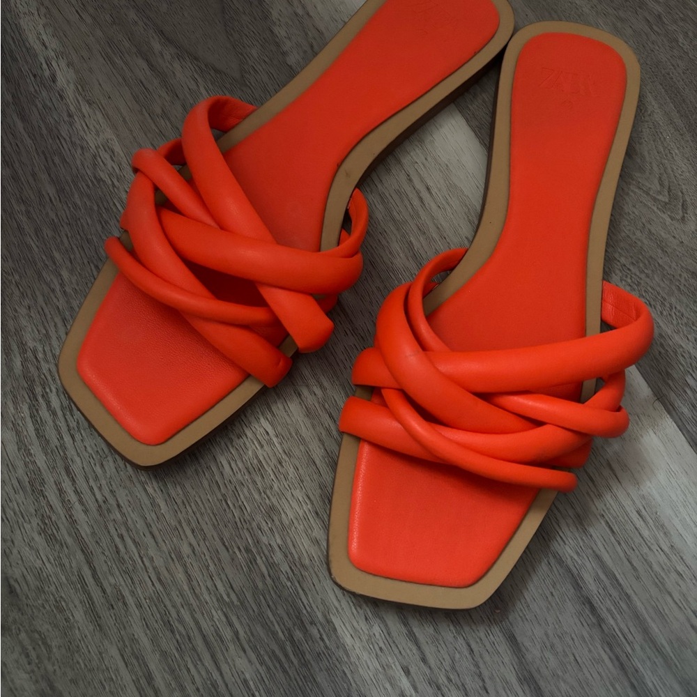 Women's Orange Strappy Sandals